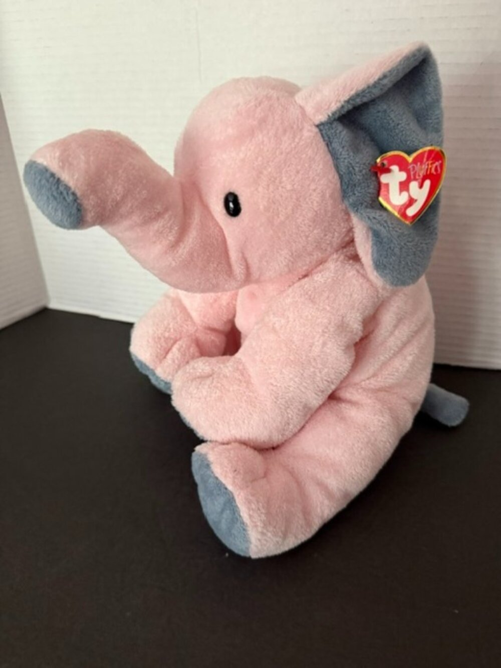Ty Pluffies "Winks" the Elephant Pink Large Plush 12” Original 2004 With Tags